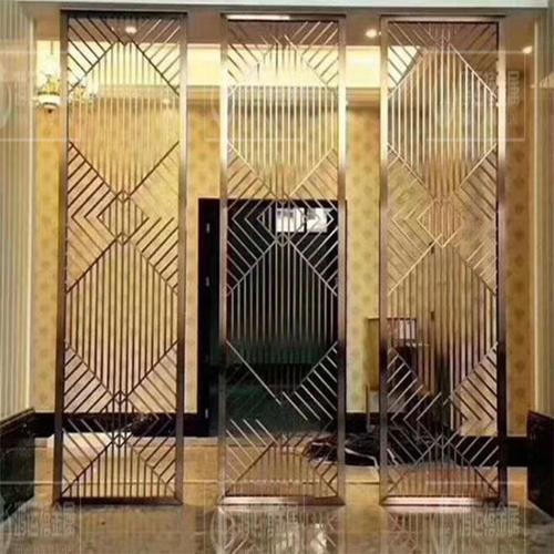 西藏不锈钢屏风定制酒店会所装饰 异形不锈钢制品